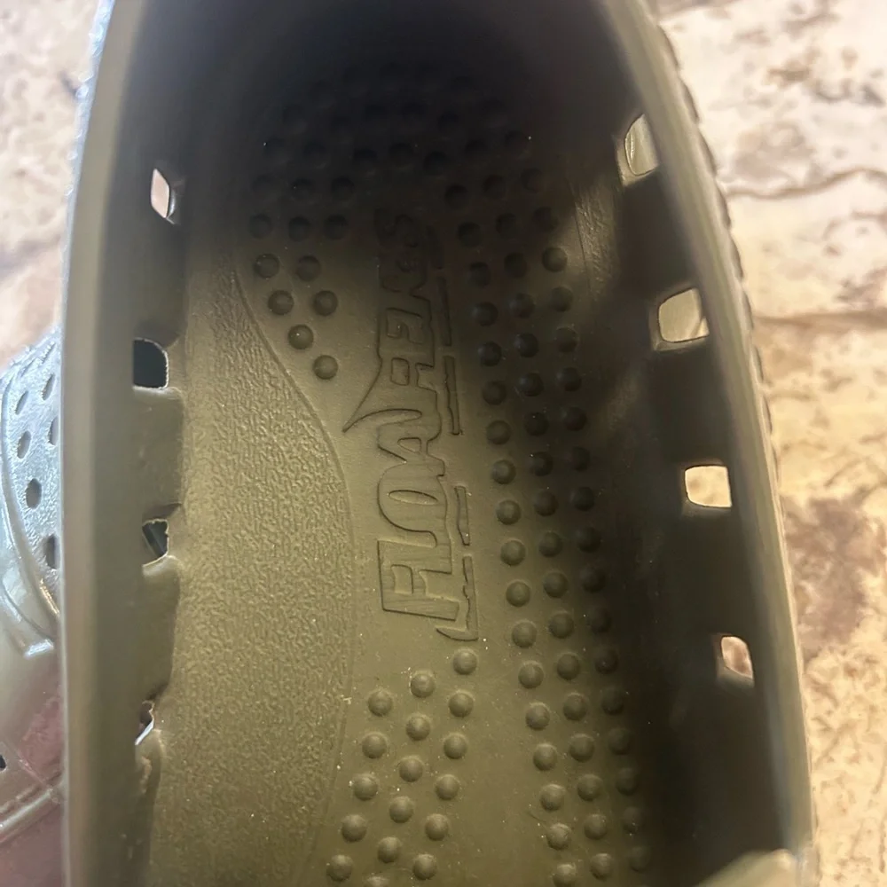 Kids Olive Green Water-Resistant Slip-On Shoes